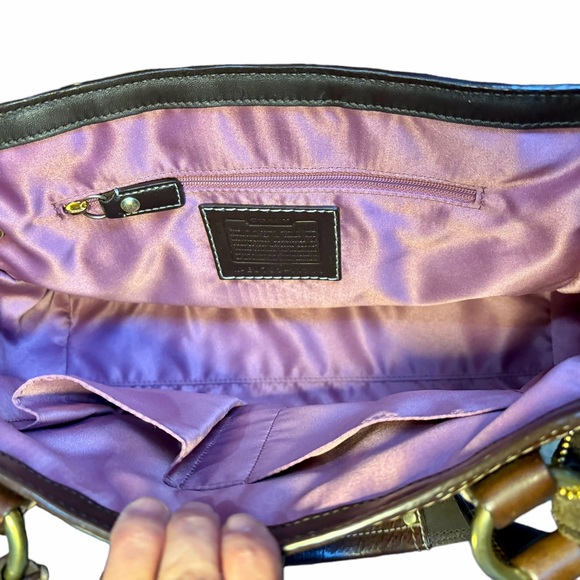 COPY - EUC COACH SIGNATURE EMBOSSED HAMILTON HANDBAG - Picture 2 of 13